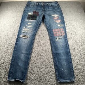 PRPS Le Sabre Jeans Mens 36 Distressed Paint Splatter Patchwork Indigo Tapered